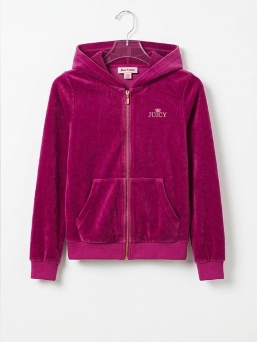 Juicy Couture Girls Fuchsia Velour tracksuit